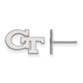 10k White Gold LogoArt Georgia Institute of Technology G-T Extra Small Post Earrings