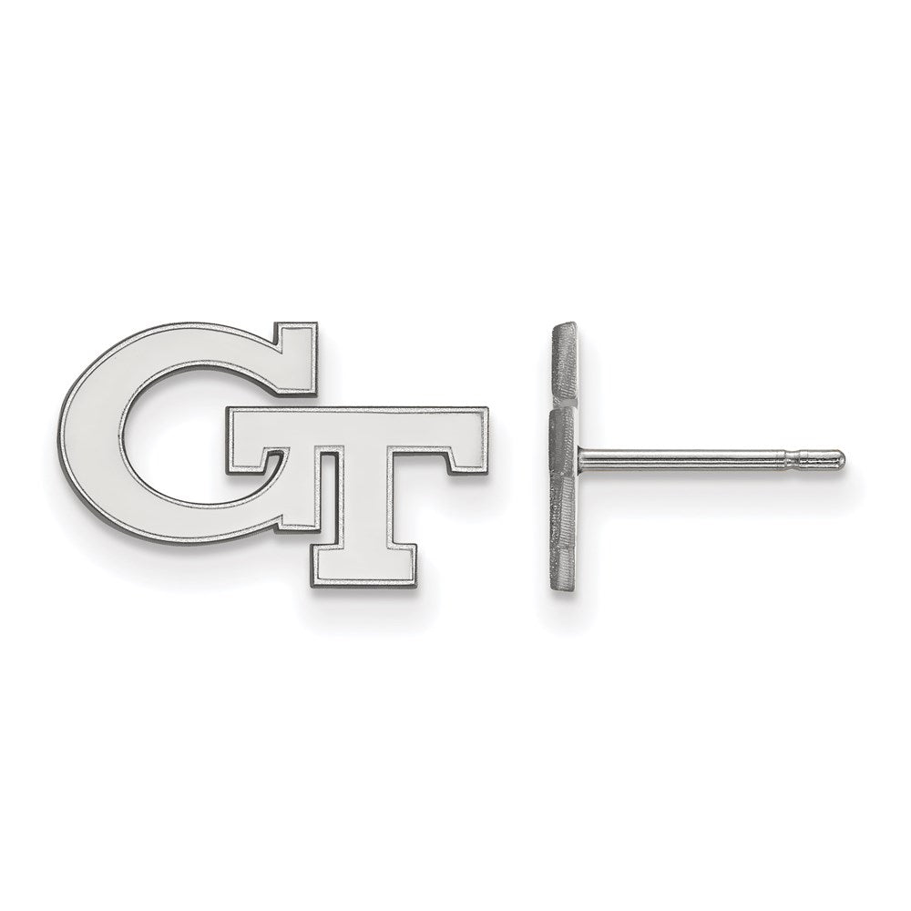 10k White Gold LogoArt Georgia Institute of Technology G-T Extra Small Post Earrings