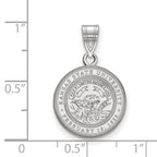 Sterling Silver Rhodium-plated LogoArt Kansas State University Medium Crest Pendant