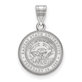 Sterling Silver Rhodium-plated LogoArt Kansas State University Medium Crest Pendant