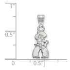 Sterling Silver Rhodium-plated LogoArt Oklahoma State University Cowboy Small Pendant