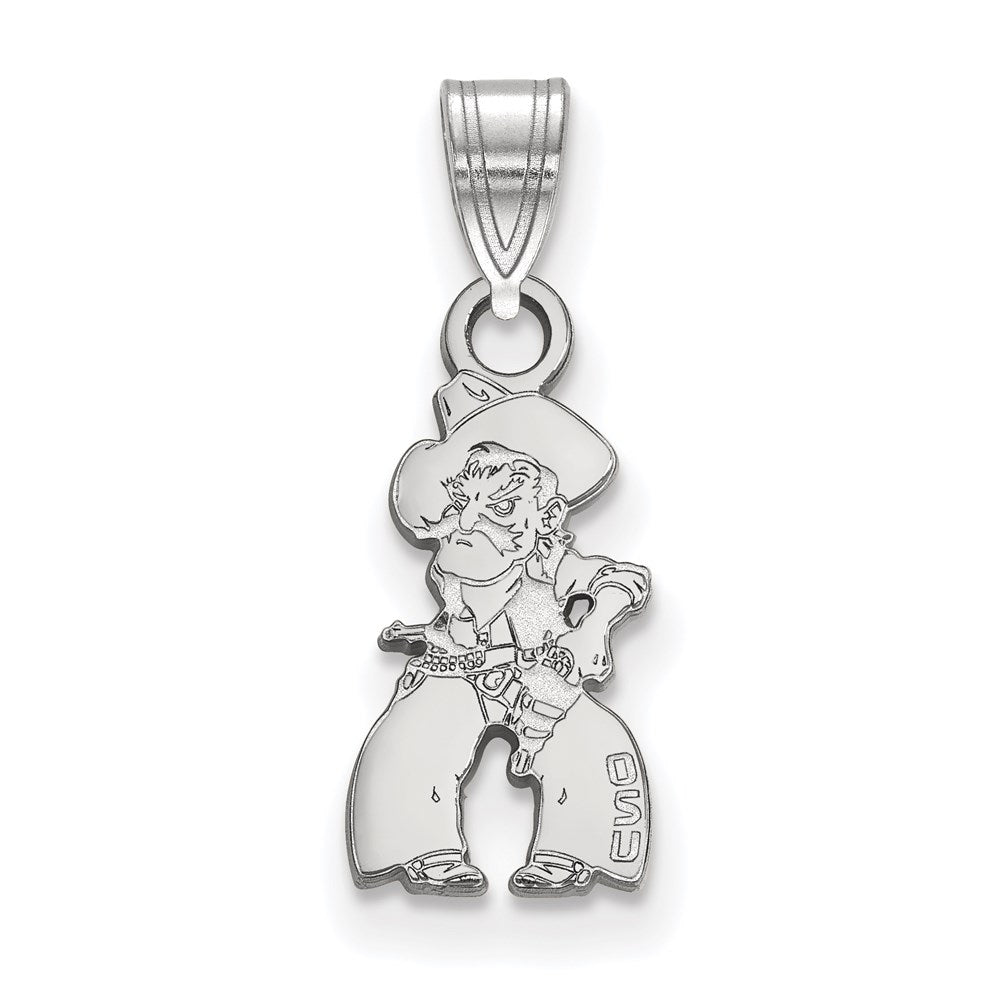10k White Gold LogoArt Oklahoma State University Cowboy Small Pendant