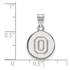 Sterling Silver Rhodium-plated LogoArt The Ohio State University Letter O Small Disc Pendant