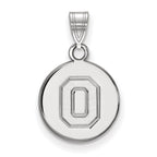 Sterling Silver Rhodium-plated LogoArt The Ohio State University Letter O Small Disc Pendant