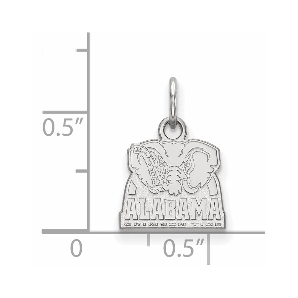 Sterling Silver Rhodium-plated LogoArt University of Alabama Elephant Extra Small Pendant