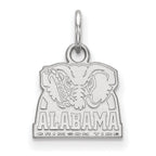 Sterling Silver Rhodium-plated LogoArt University of Alabama Elephant Extra Small Pendant