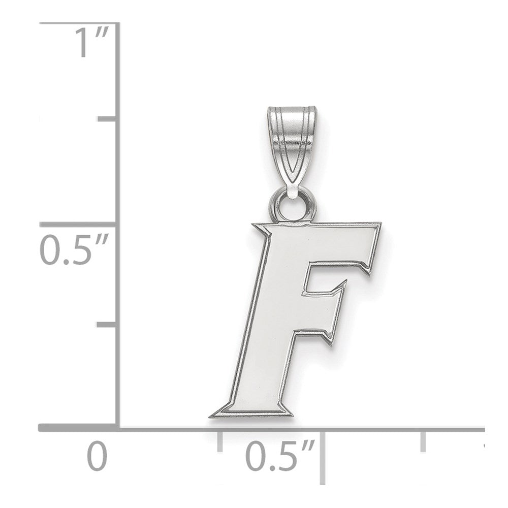 14k White Gold LogoArt University of Florida Letter F Small Pendant