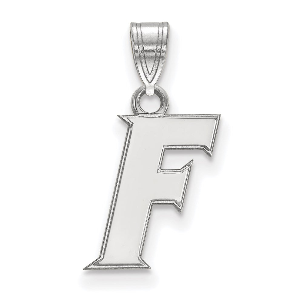 Sterling Silver Rhodium-plated LogoArt University of Florida Letter F Small Pendant