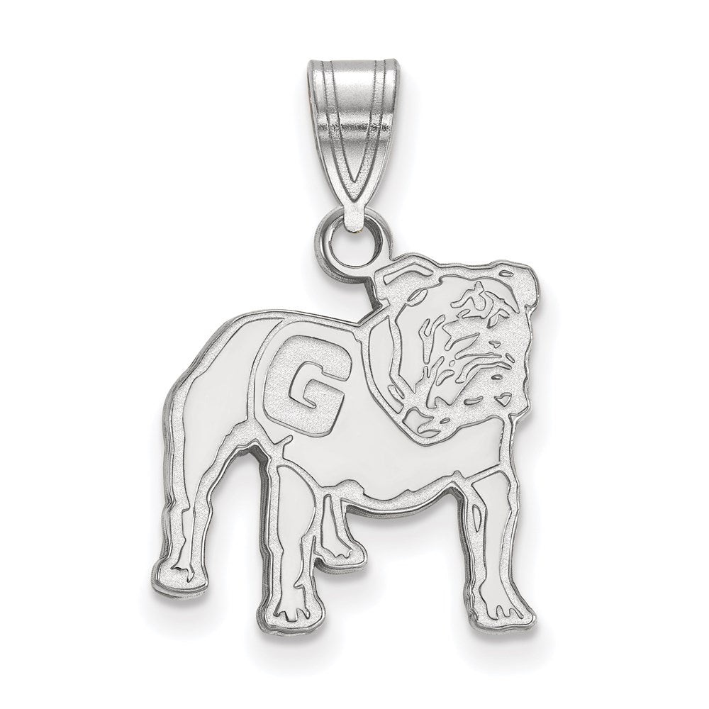 10k White Gold LogoArt University of Georgia Bulldog Medium Pendant