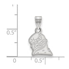 Sterling Silver Rhodium-plated LogoArt Virginia Tech HokieBird Small Pendant