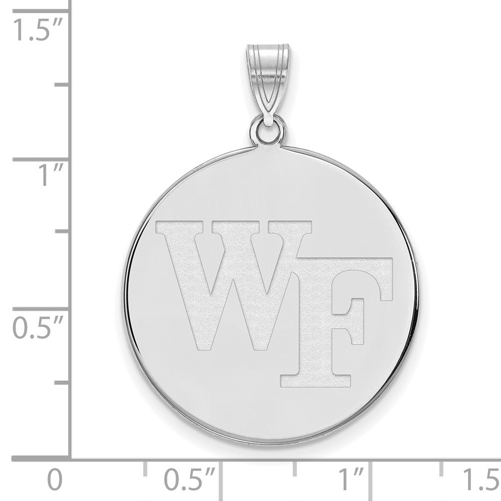 10k White Gold LogoArt Wake Forest University W-F Extra Large Disc Pendant