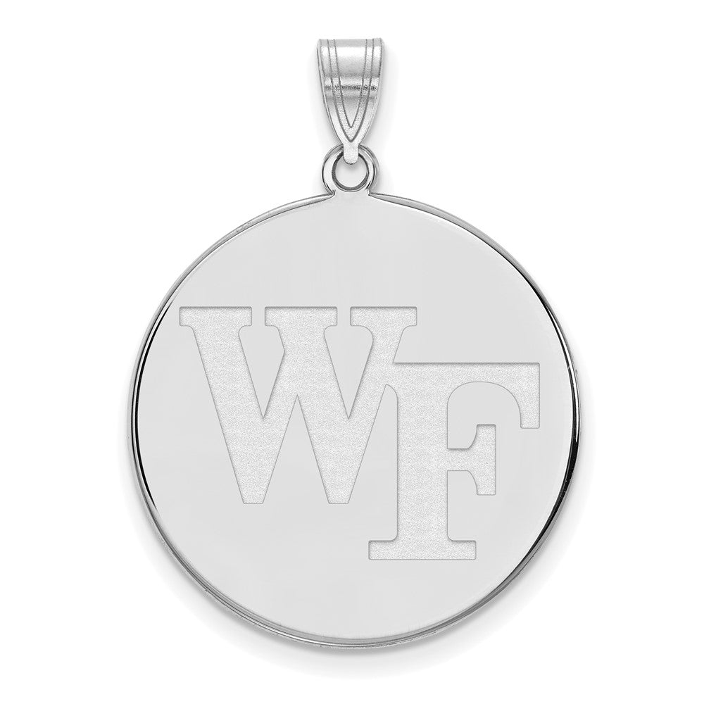 10k White Gold LogoArt Wake Forest University W-F Extra Large Disc Pendant
