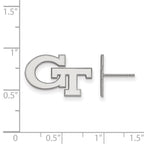 10k White Gold LogoArt Georgia Institute of Technology G-T Small Post Earrings