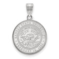 Sterling Silver Rhodium-plated LogoArt Kansas State University Large Crest Pendant