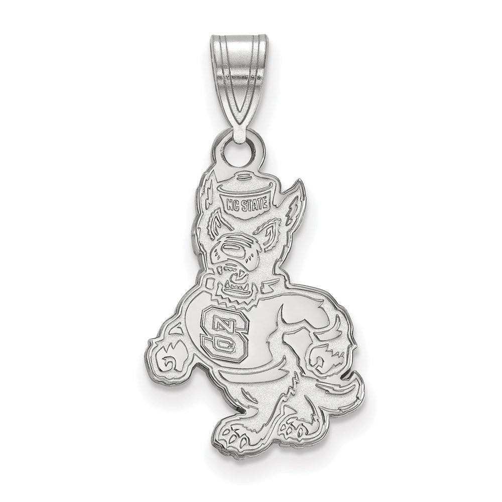 10k White Gold LogoArt North Carolina State University Wolf Large Pendant