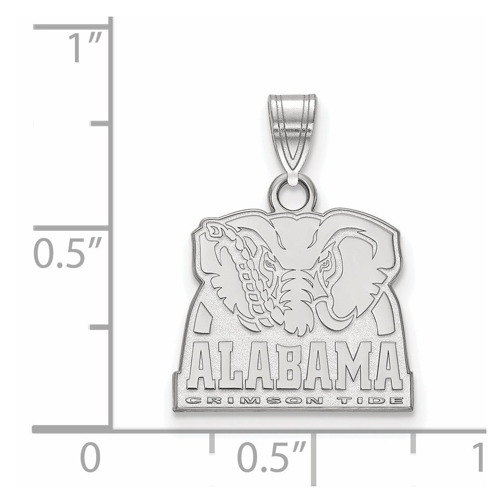 14k White Gold LogoArt University of Alabama Elephant Small Pendant