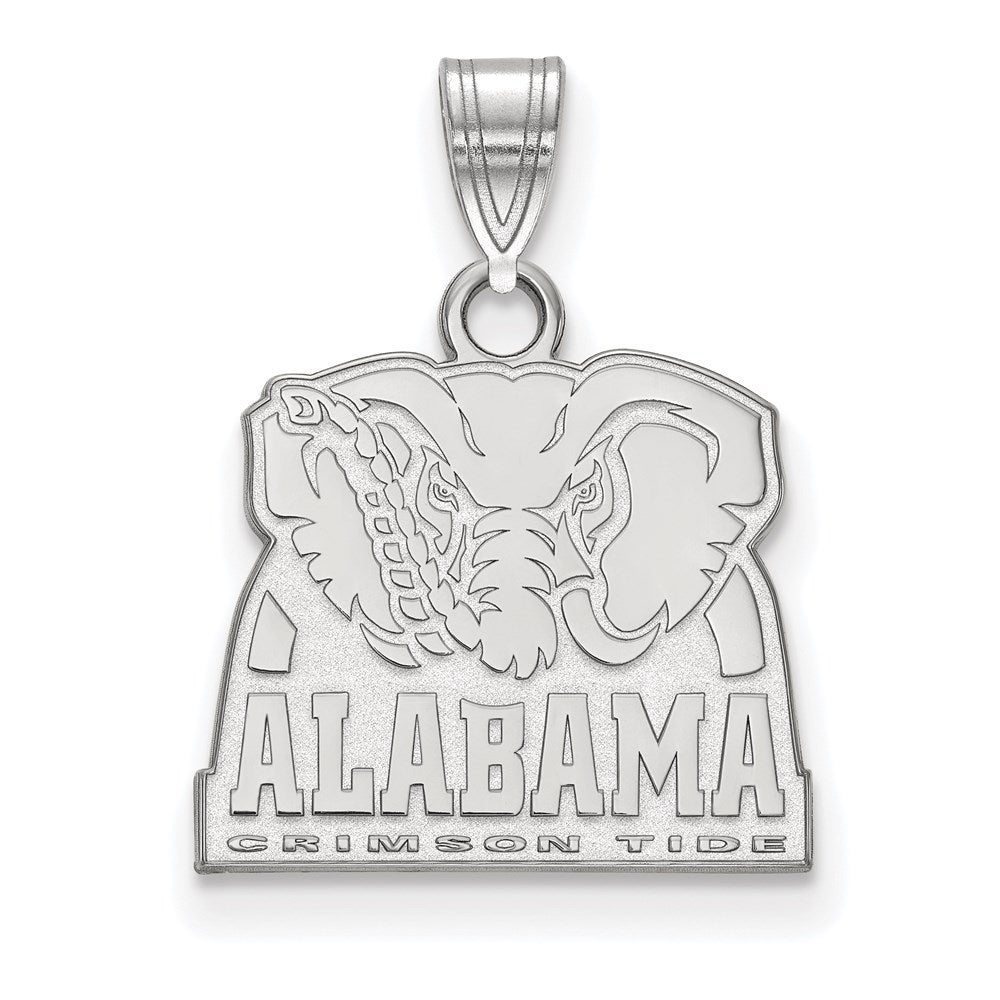 Sterling Silver Rhodium-plated LogoArt University of Alabama Elephant Small Pendant