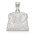 Sterling Silver Rhodium-plated LogoArt University of Alabama Elephant Small Pendant