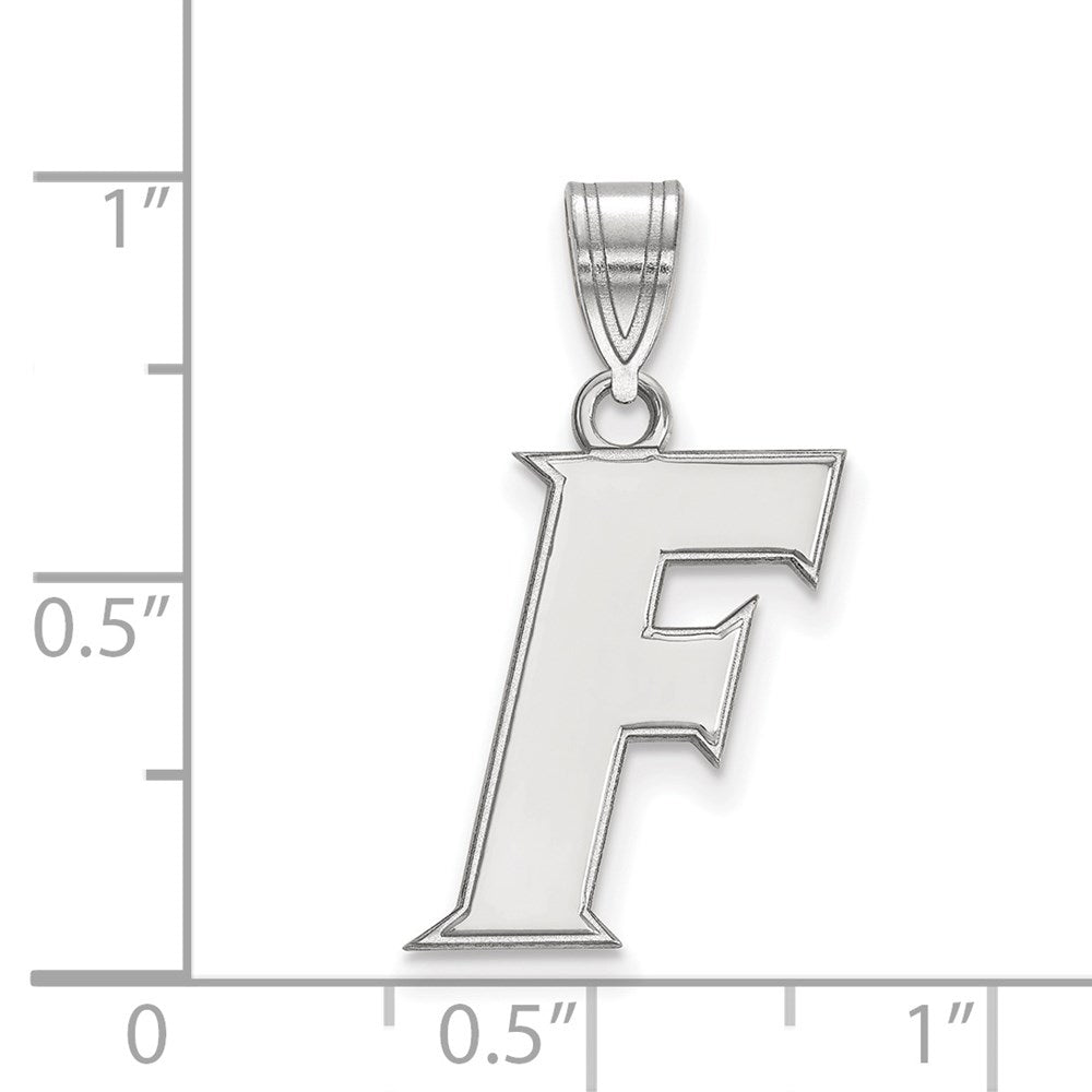 Sterling Silver Rhodium-plated LogoArt University of Florida Letter F Medium Pendant