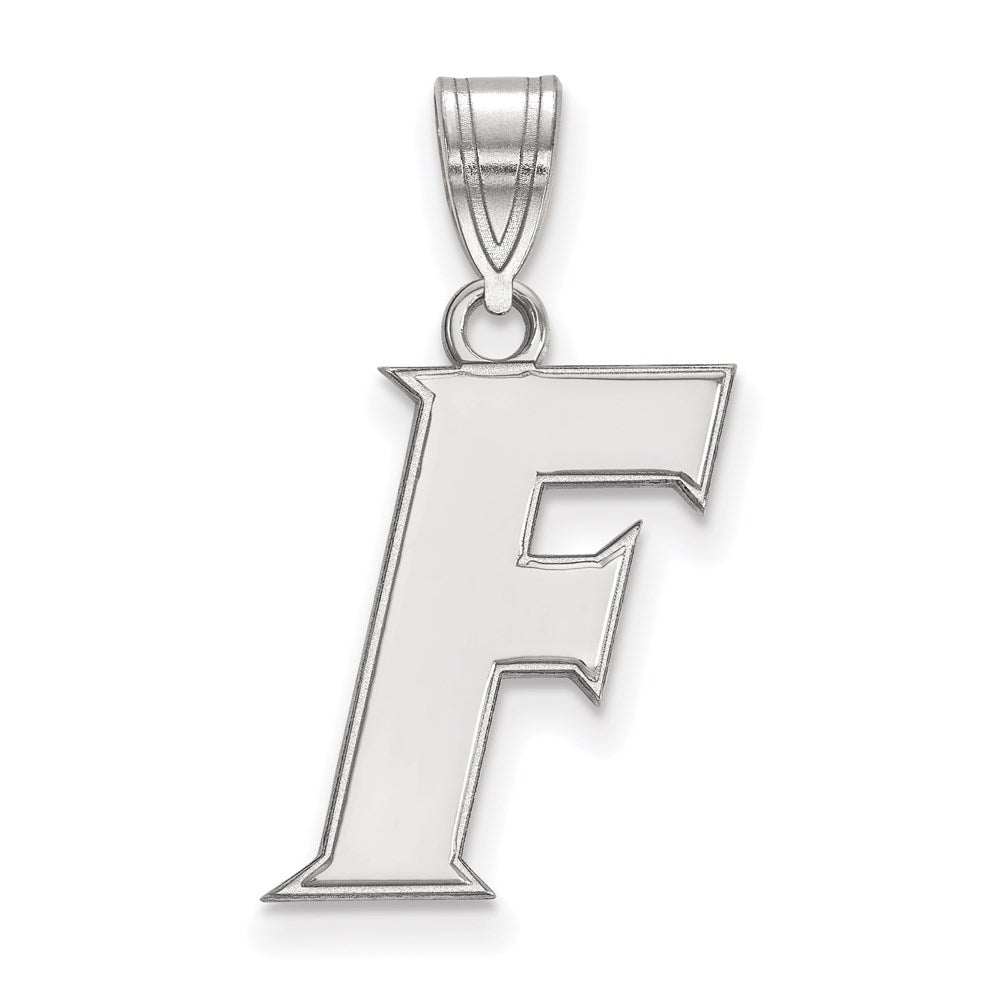 Sterling Silver Rhodium-plated LogoArt University of Florida Letter F Medium Pendant