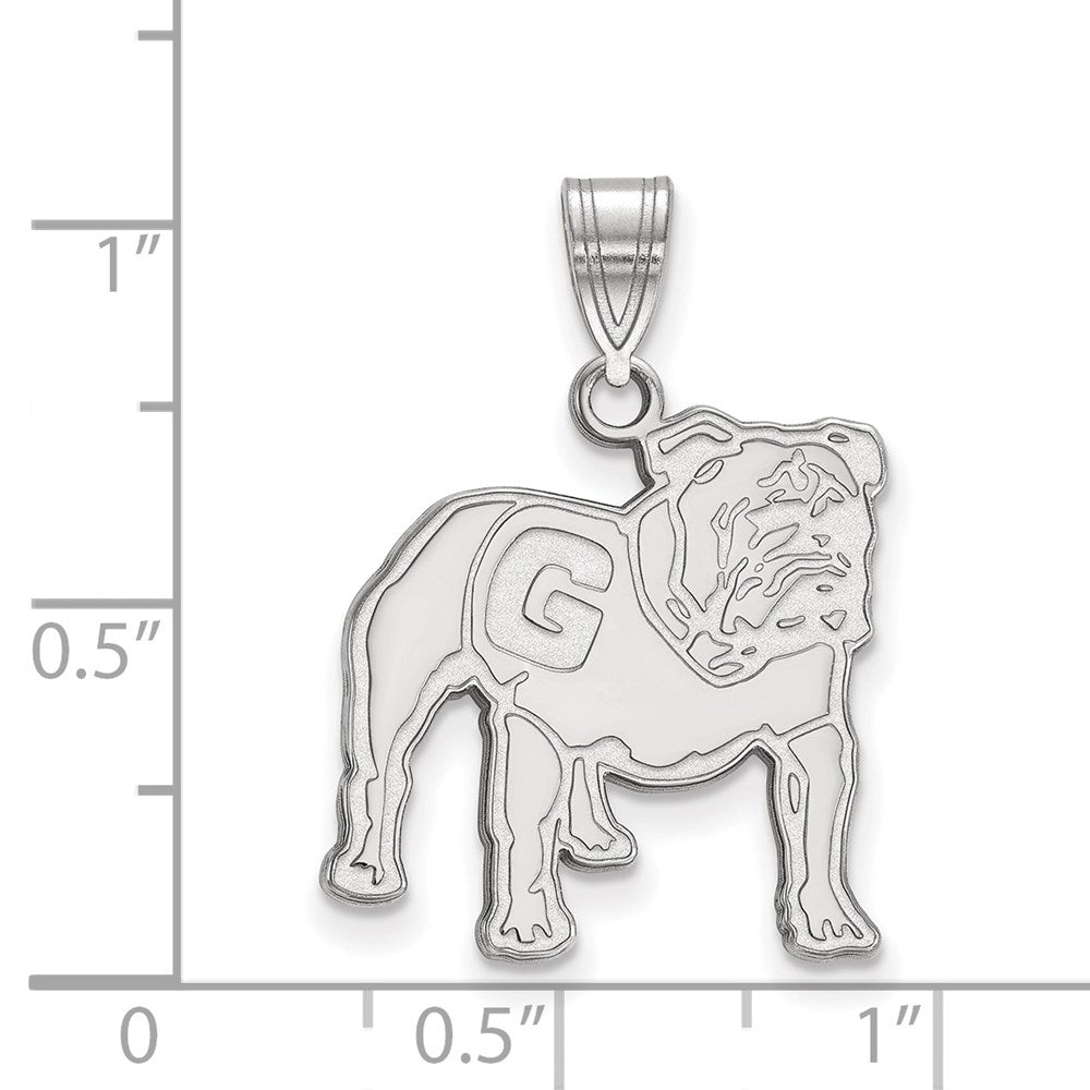 14k White Gold LogoArt University of Georgia Bulldog Large Pendant