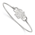 Sterling Silver Rhodium-plated LogoArt University of Kentucky U-K Wildcat Small Center 7 inch Wire Bangle