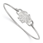 Sterling Silver Rhodium-plated LogoArt University of Kentucky U-K Wildcat Small Center 7 inch Wire Bangle
