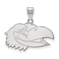14k White Gold LogoArt University of Kansas Jayhawk Medium Pendant