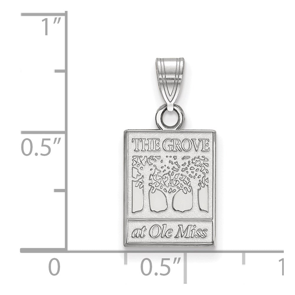 10k White Gold LogoArt University of Mississippi The Grove at Ole Miss Small Pendant