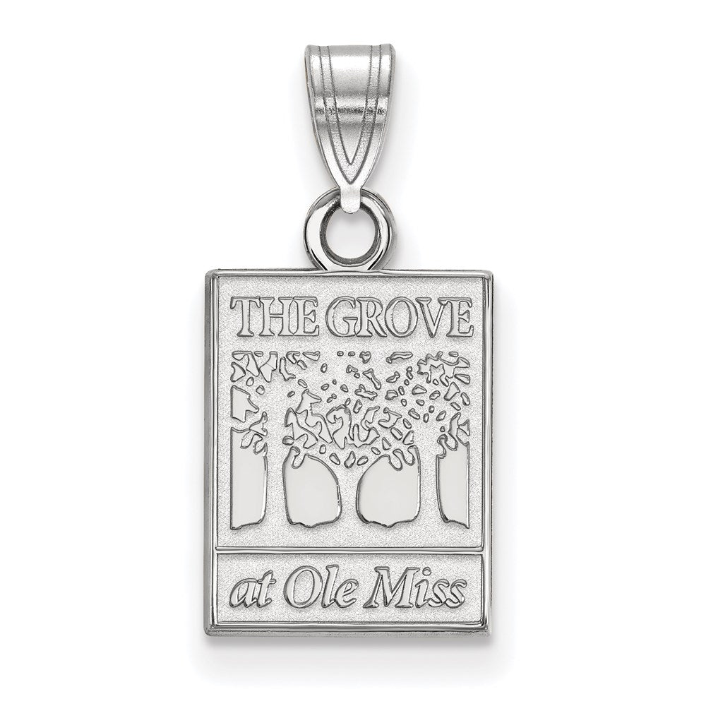10k White Gold LogoArt University of Mississippi The Grove at Ole Miss Small Pendant