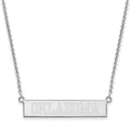 Sterling Silver Rhodium-plated LogoArt University of Oklahoma Small Bar 18 inch Necklace
