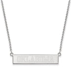 Sterling Silver Rhodium-plated LogoArt University of Oklahoma Small Bar 18 inch Necklace
