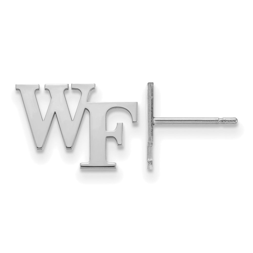 14k White Gold LogoArt Wake Forest University W-F Extra Small Post Earrings