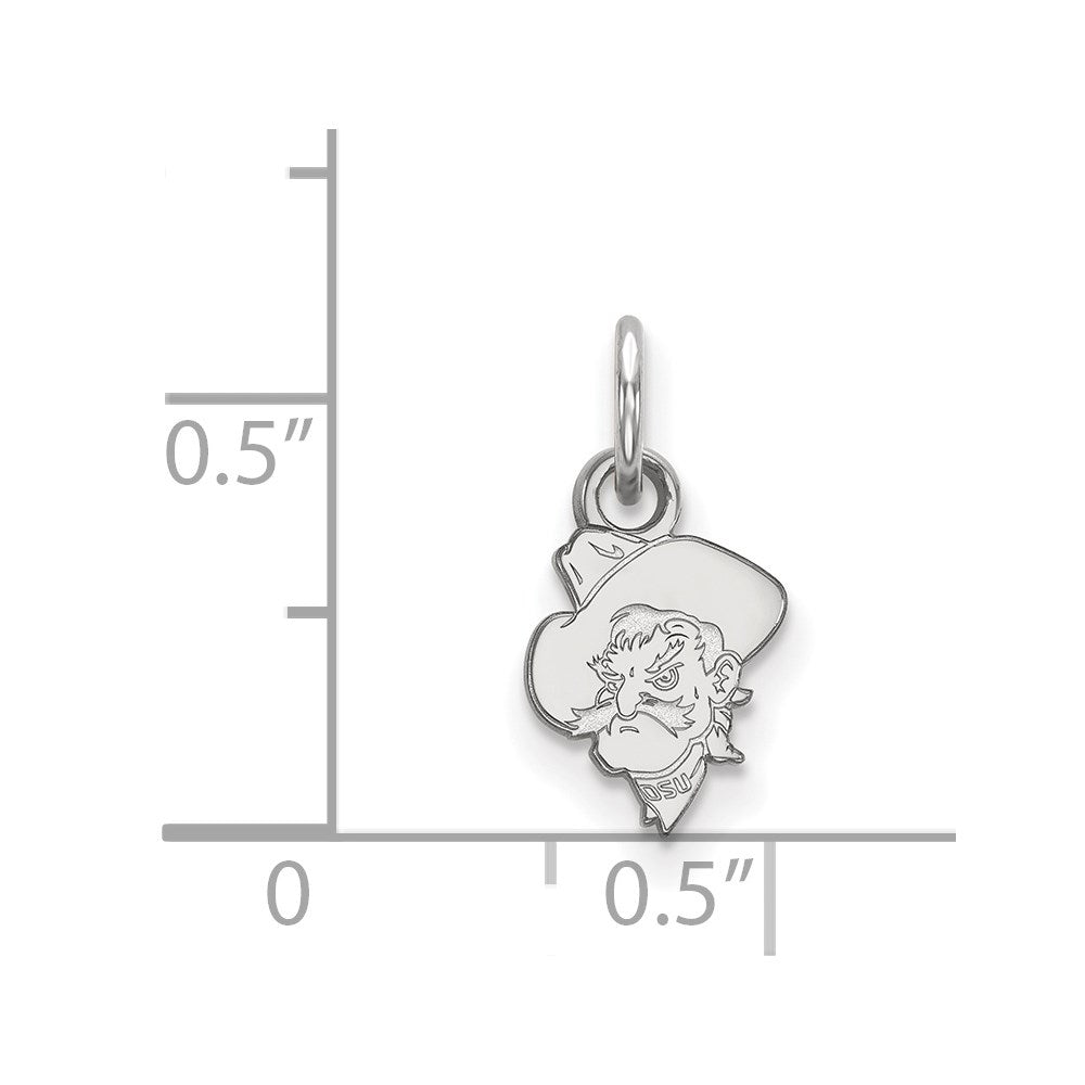 14k White Gold LogoArt Oklahoma State University Cowboy Extra Small Pendant