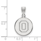 Sterling Silver Rhodium-plated LogoArt The Ohio State University Letter O Medium Disc Pendant