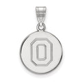 Sterling Silver Rhodium-plated LogoArt The Ohio State University Letter O Medium Disc Pendant