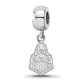 Sterling Silver Rhodium-plated LogoArt Purdue University Boilermakers Train Logo Small Dangle Bead Charm