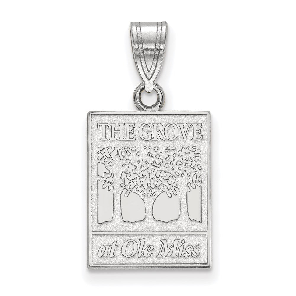 10k White Gold LogoArt University of Mississippi The Grove at Ole Miss Medium Pendant
