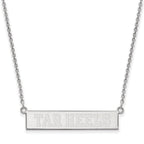 Sterling Silver Rhodium-plated LogoArt University of North Carolina Tar Heels Small Bar 18 inch Necklace