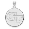 14k White Gold LogoArt Georgia Institute of Technology G-T Extra Large Disc Pendant