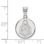 Sterling Silver Rhodium-plated LogoArt Purdue University Boilermakers Train Logo Medium Disc Pendant