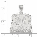 Sterling Silver Rhodium-plated LogoArt University of Alabama Elephant Large Pendant