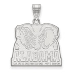 Sterling Silver Rhodium-plated LogoArt University of Alabama Elephant Large Pendant