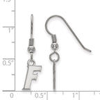 Sterling Silver Rhodium-plated LogoArt University of Florida Letter F Extra Small Dangle Wire Earrings