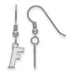 Sterling Silver Rhodium-plated LogoArt University of Florida Letter F Extra Small Dangle Wire Earrings
