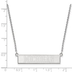 Sterling Silver Rhodium-plated LogoArt The University of Michigan Small Bar 18 inch Necklace