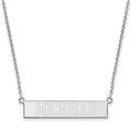 Sterling Silver Rhodium-plated LogoArt The University of Michigan Small Bar 18 inch Necklace