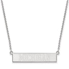 Sterling Silver Rhodium-plated LogoArt The University of Michigan Small Bar 18 inch Necklace