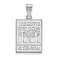 Sterling Silver Rhodium-plated LogoArt University of Mississippi The Grove at Ole Miss Large Pendant