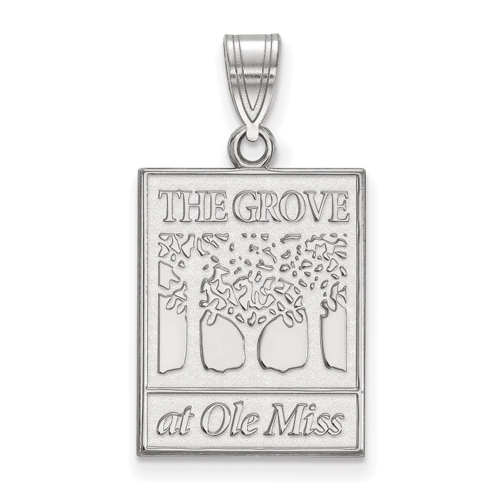 10k White Gold LogoArt University of Mississippi The Grove at Ole Miss Large Pendant
